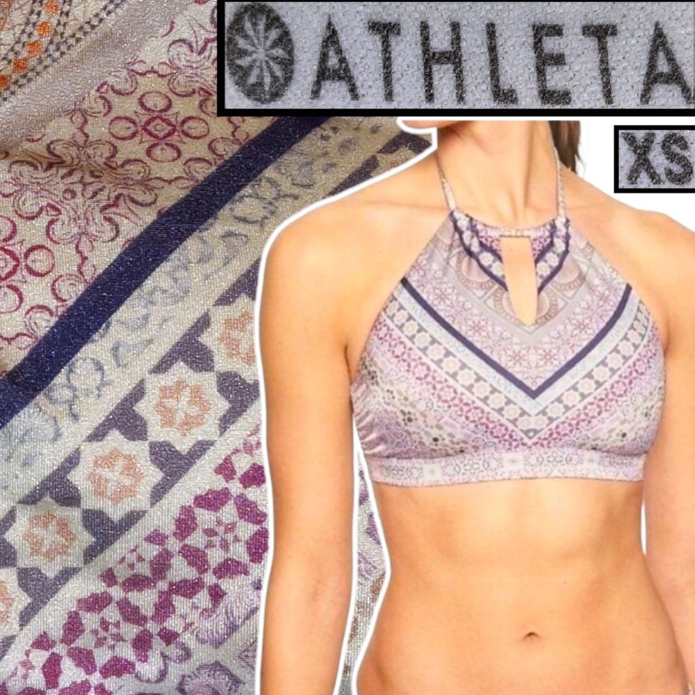 Aqualuxe Print High Neck Keyhole Bikini top